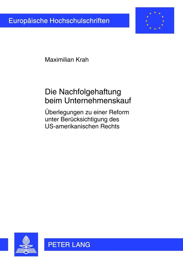 Vorderes Coverbild Die Nachfolgehaftung beim Unternehmenskauf