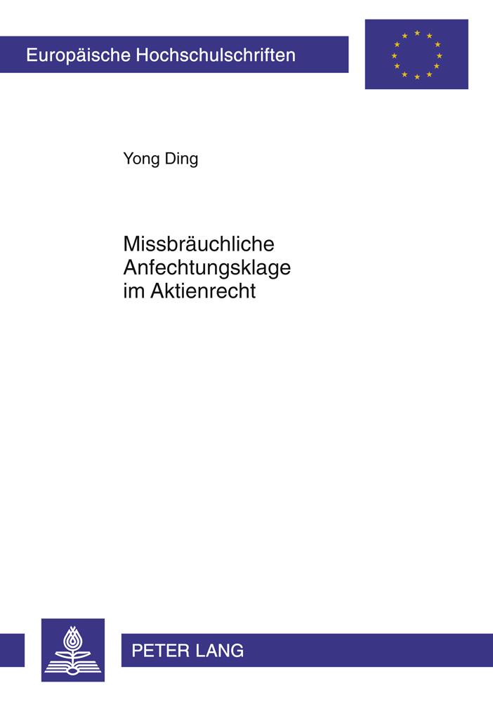 Vorderes Coverbild Missbräuchliche Anfechtungsklage im Aktienrecht