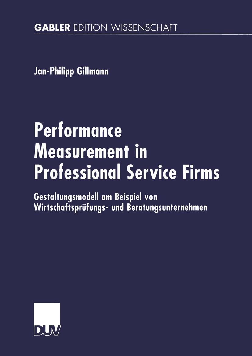 Vorderes Coverbild Performance Measurement in Professional Service Firms