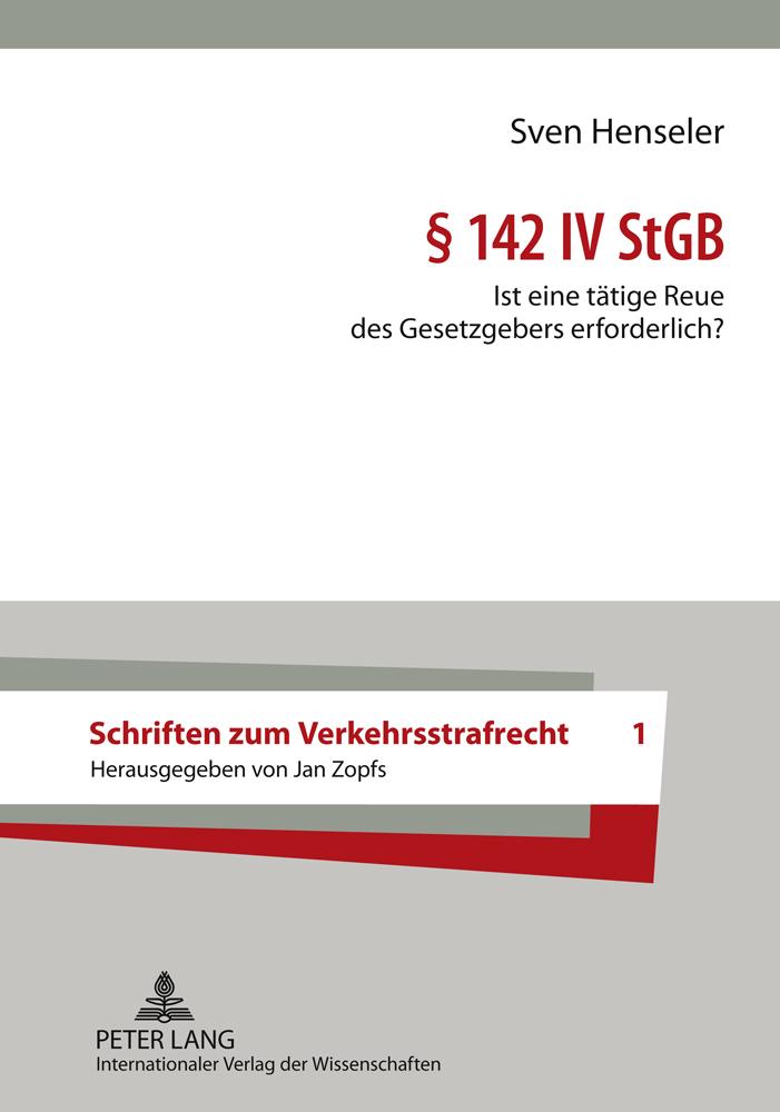Vorderes Coverbild § 142 IV StGB