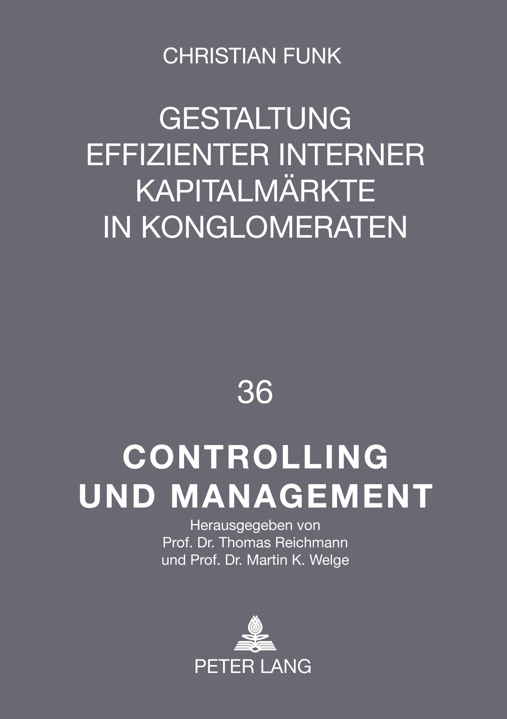 Vorderes Coverbild Gestaltung effizienter interner Kapitalmärkte in Konglomeraten