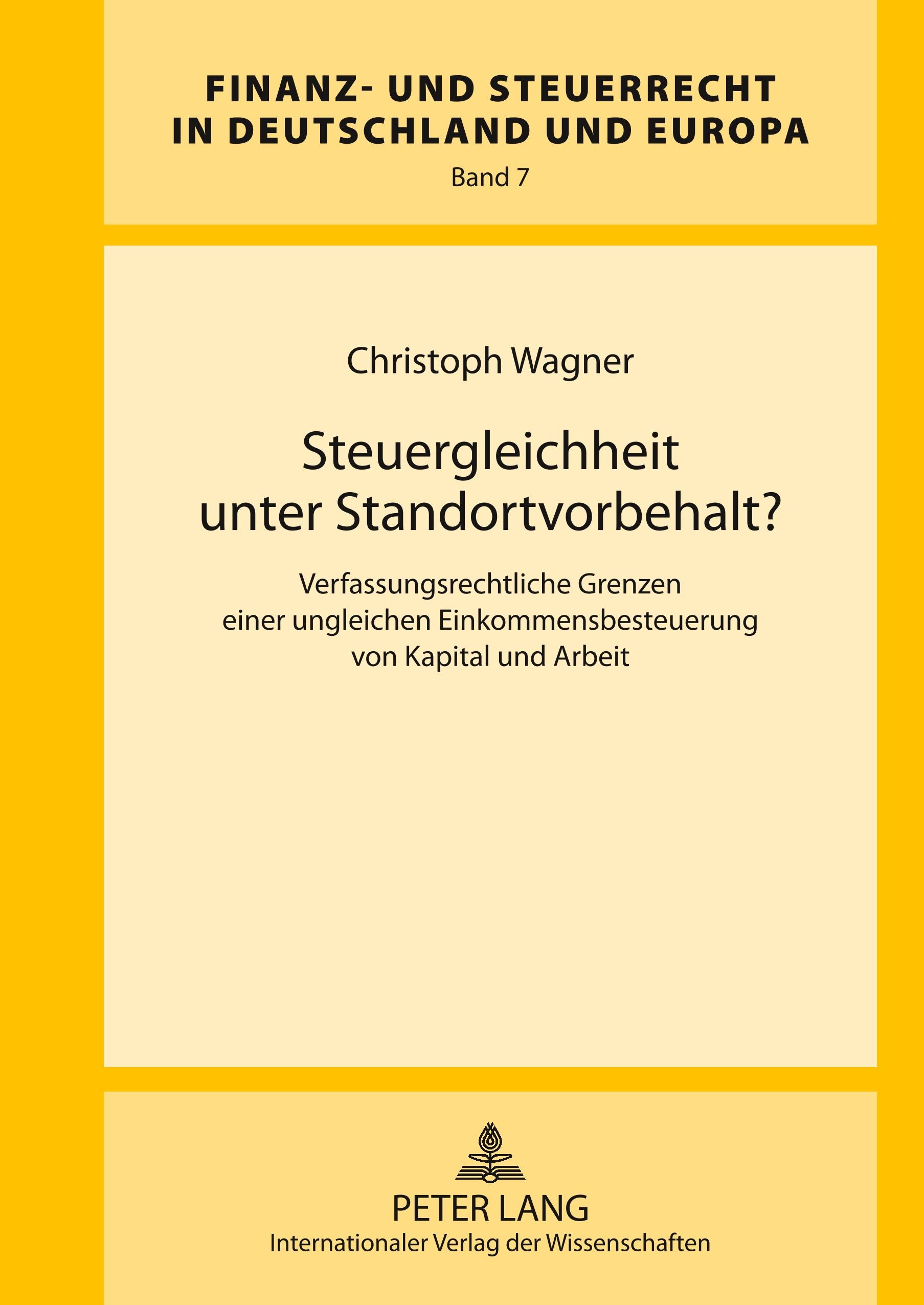 Vorderes Coverbild Steuergleichheit unter Standortvorbehalt?