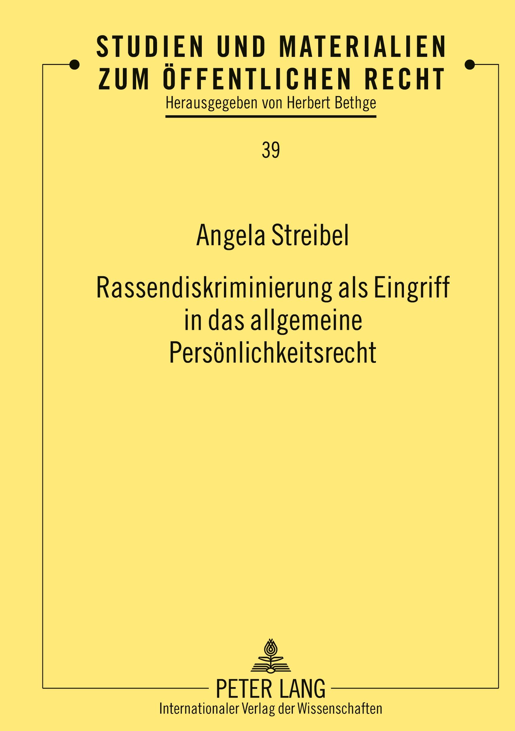 Vorderes Coverbild Rassendiskriminierung als Eingriff in das allgemeine Persönlichkeitsrecht