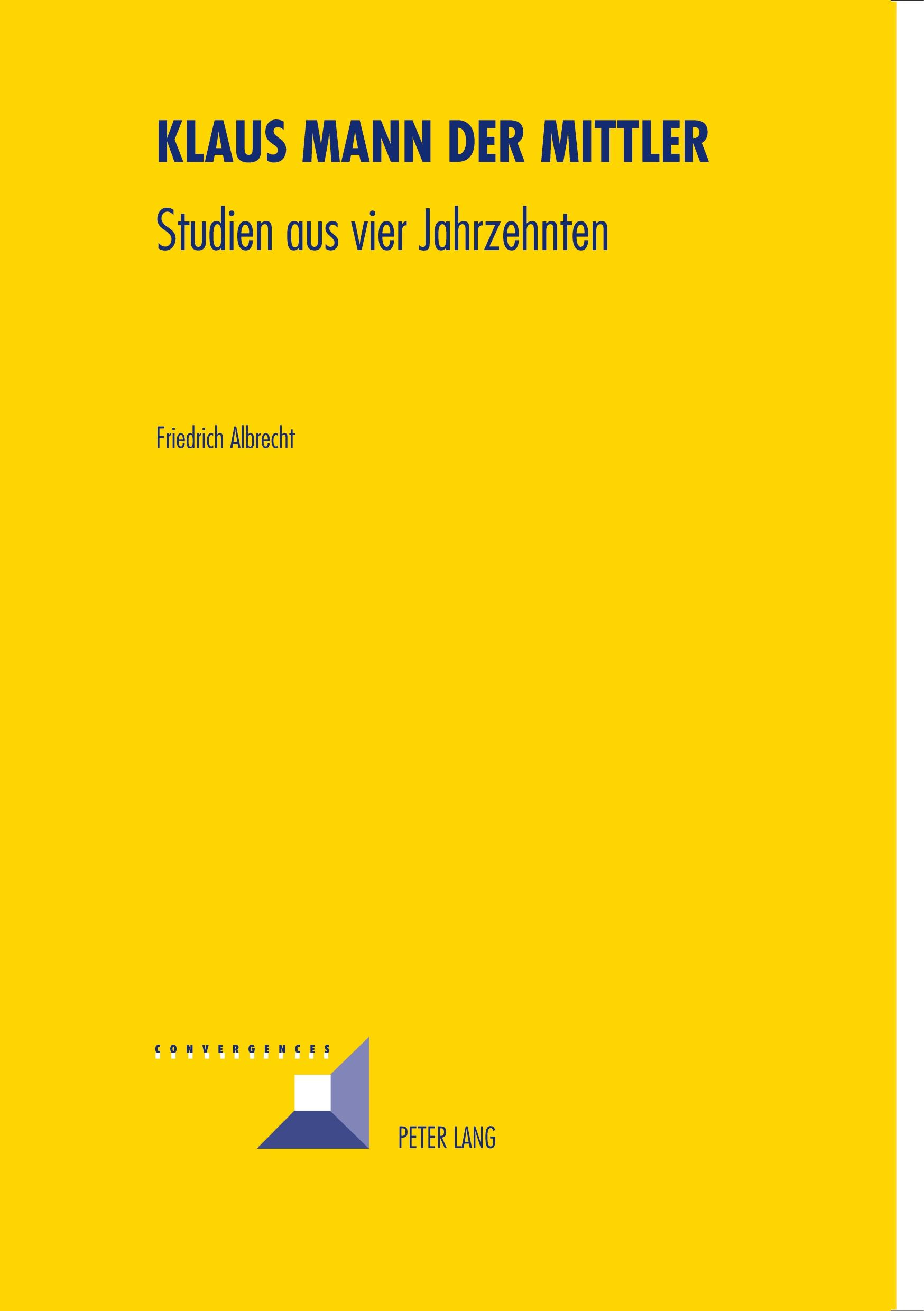 Vorderes Coverbild Klaus Mann der Mittler