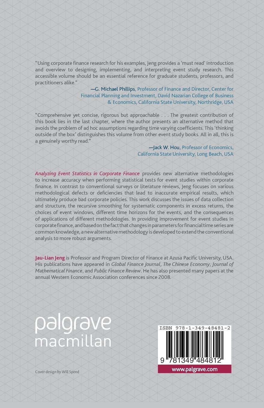 Rückseitencover Analyzing Event Statistics in Corporate Finance