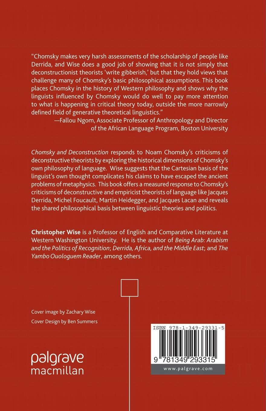 Rückseitencover Chomsky and Deconstruction