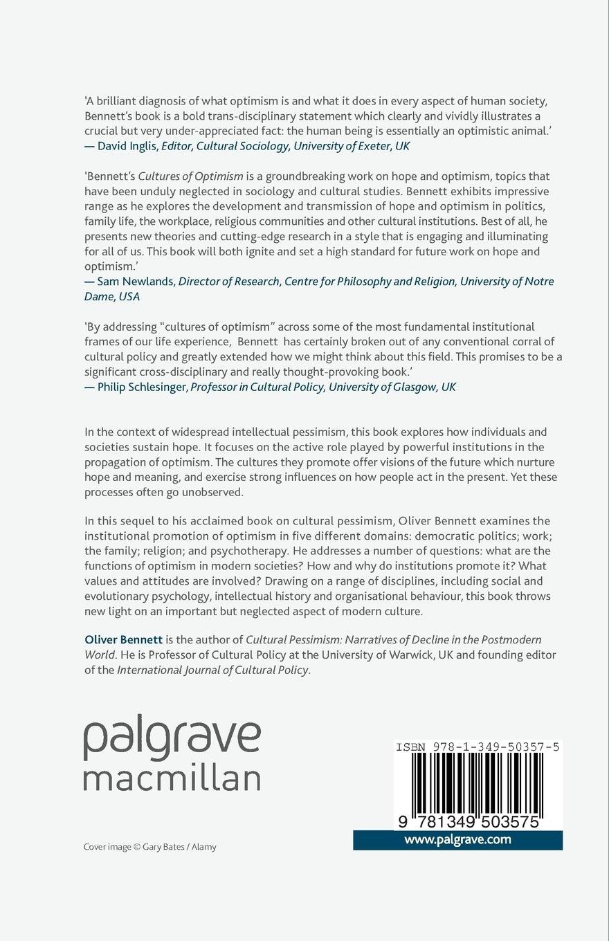 Rückseitencover Cultures of Optimism