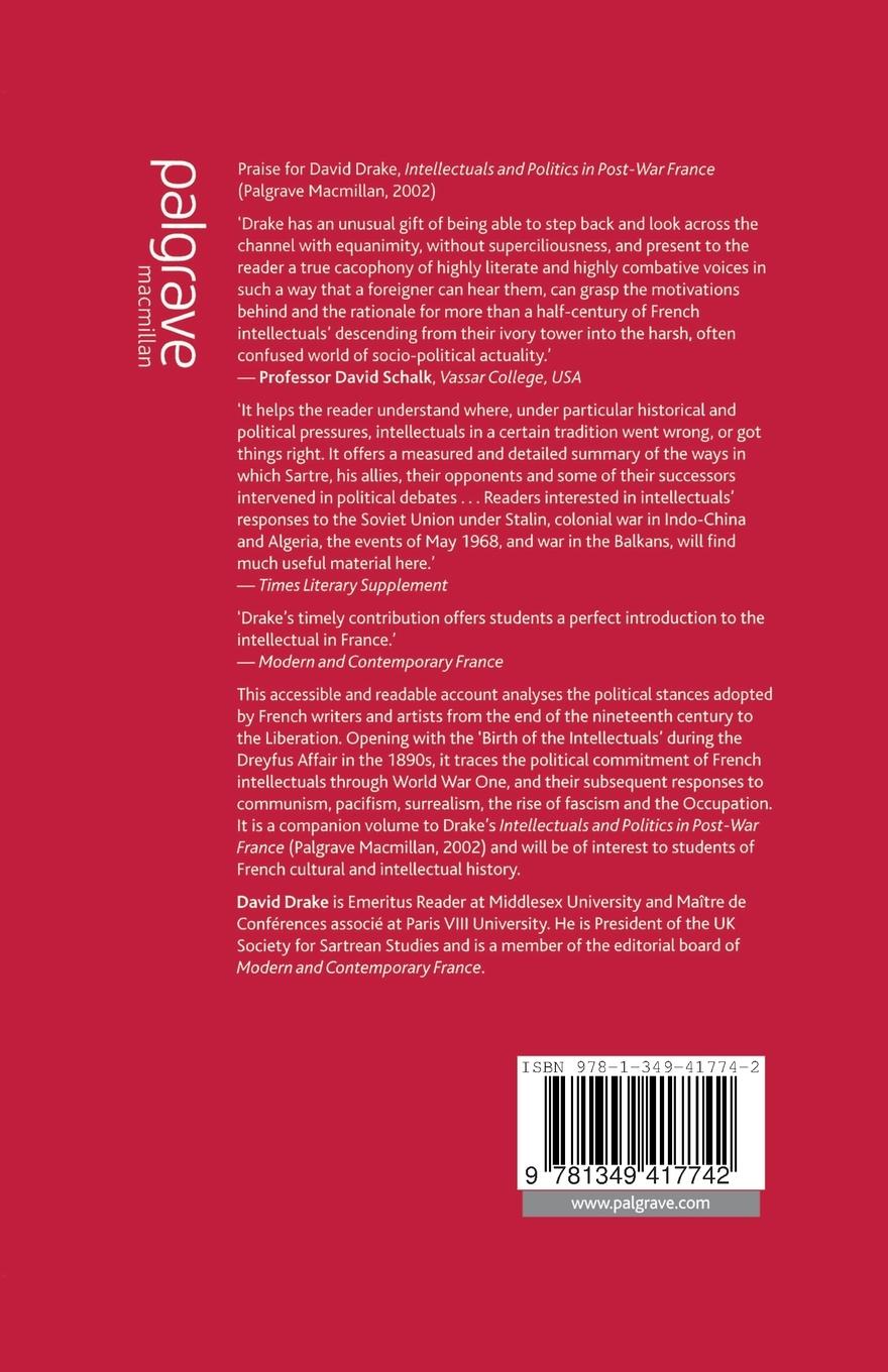 Rückseitencover French Intellectuals and Politics from the Dreyfus Affair to the Occupation