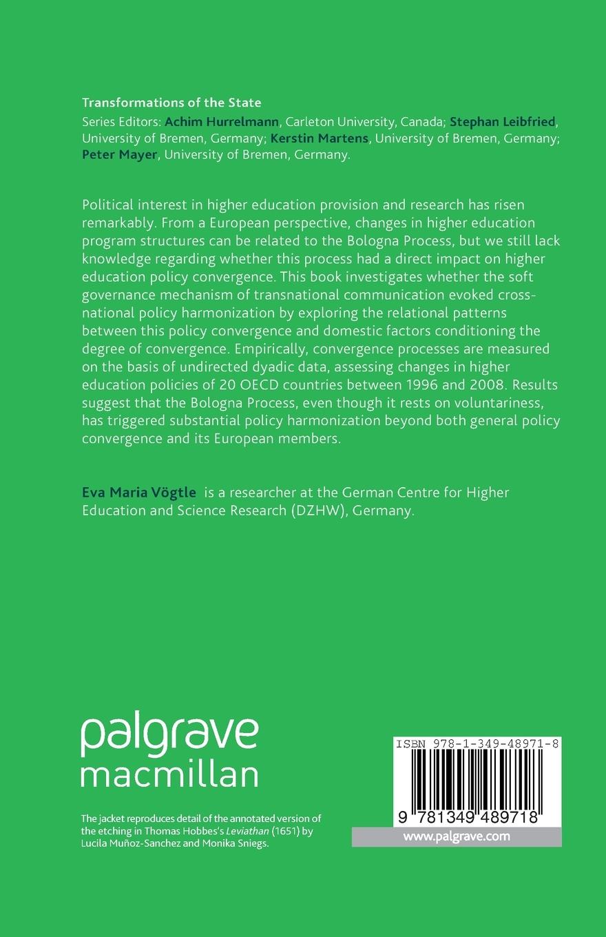Rückseitencover Higher Education Policy Convergence and the Bologna Process