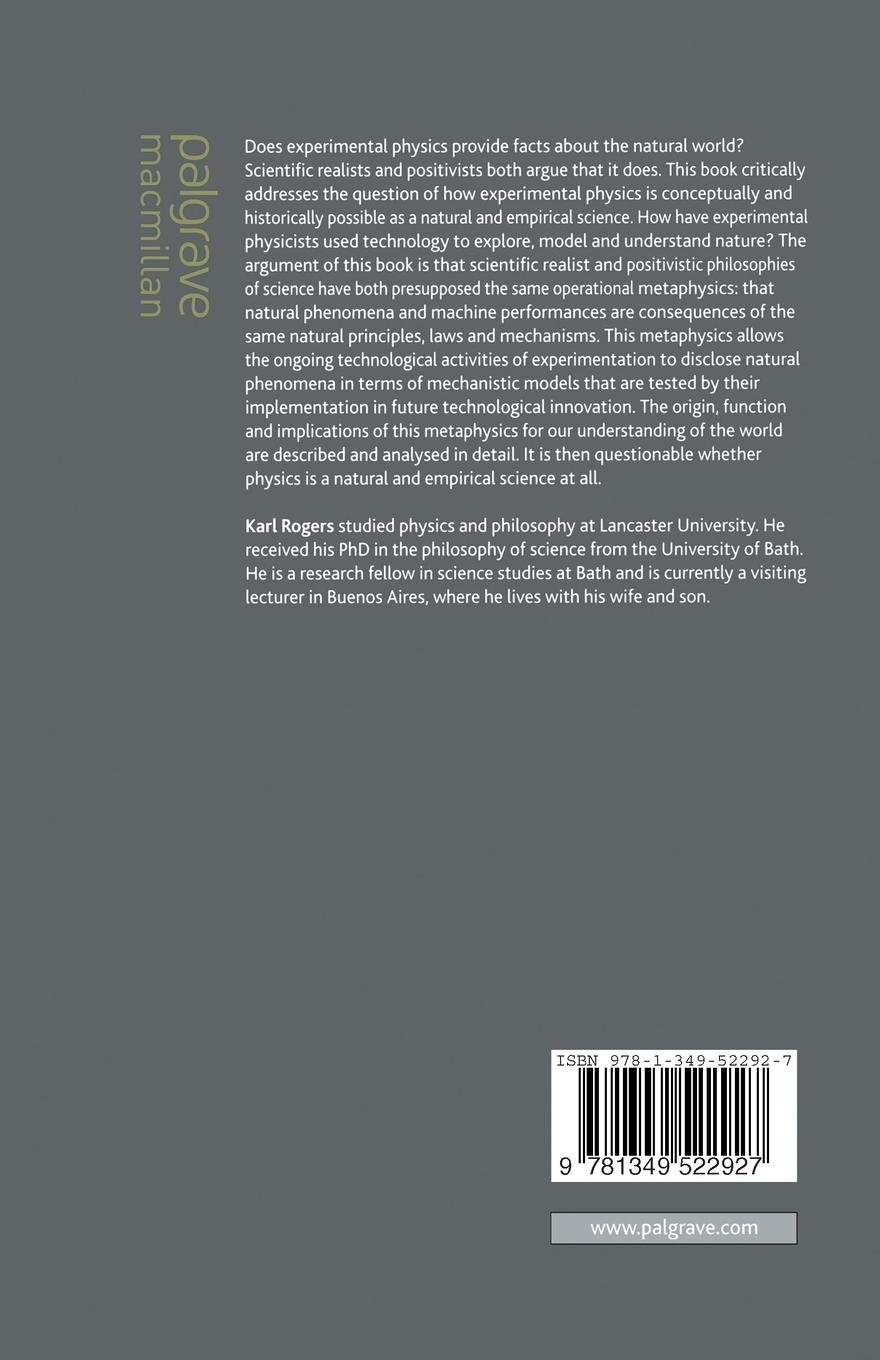 Rückseitencover On the Metaphysics of Experimental Physics