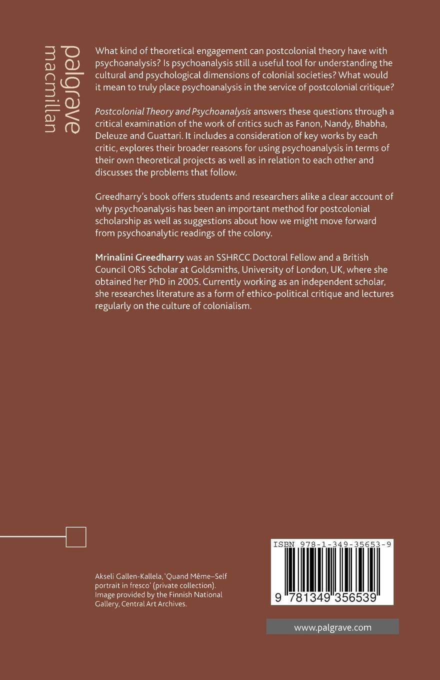 Rückseitencover Postcolonial Theory and Psychoanalysis