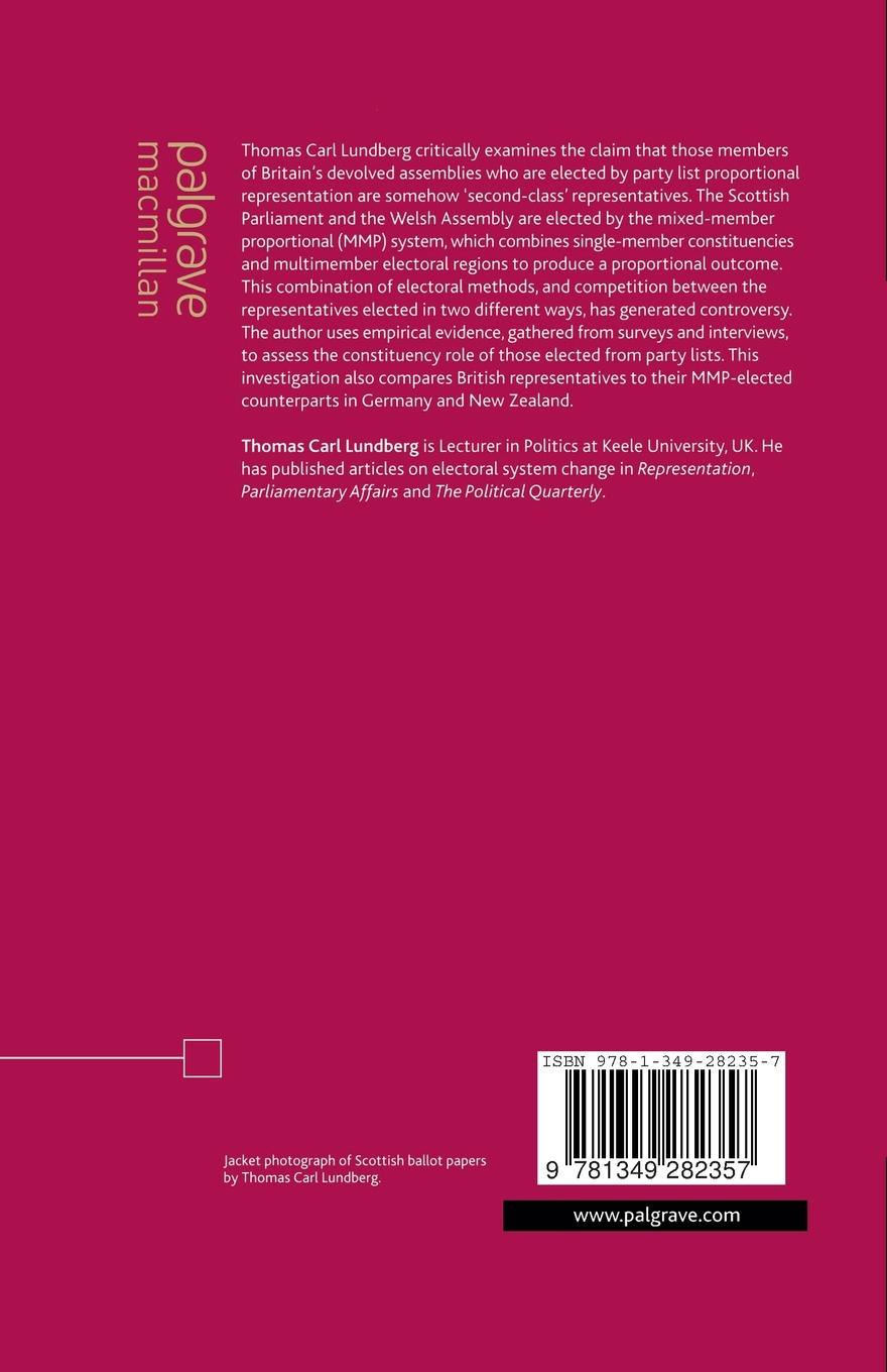 Rückseitencover Proportional Representation and the Constituency Role in Britain