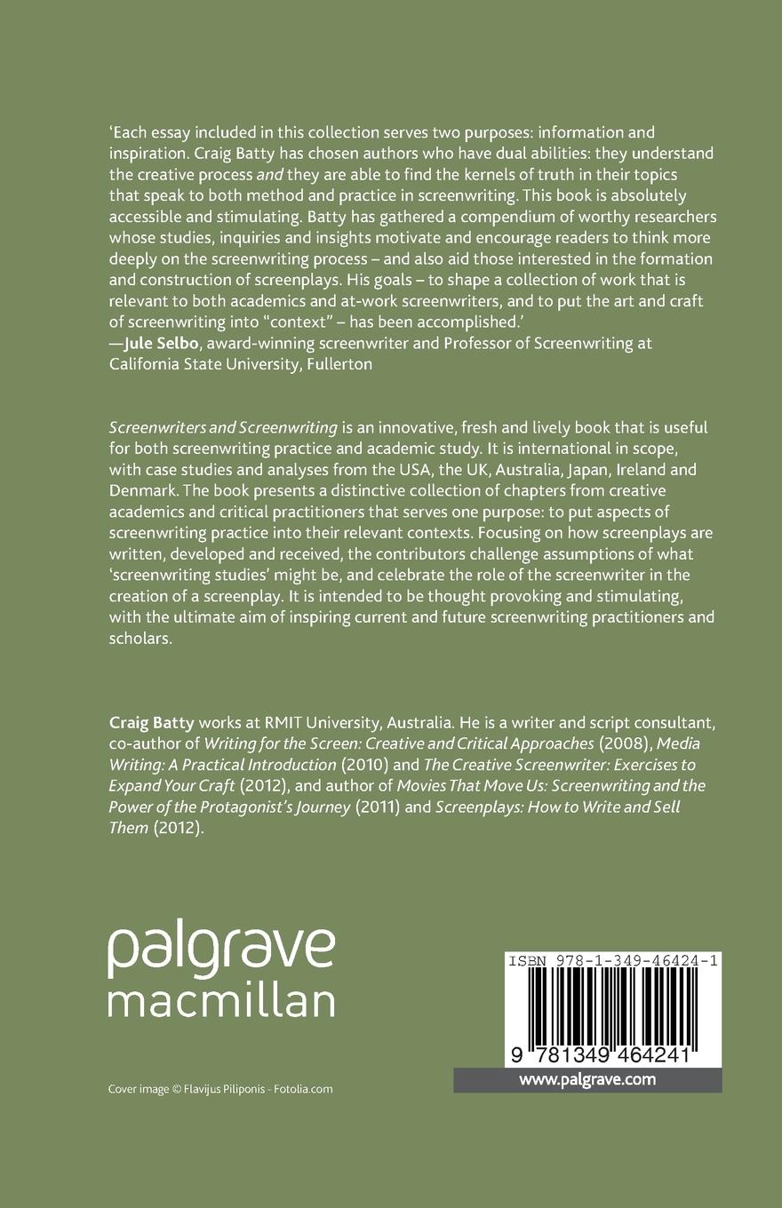 Rückseitencover Screenwriters and Screenwriting