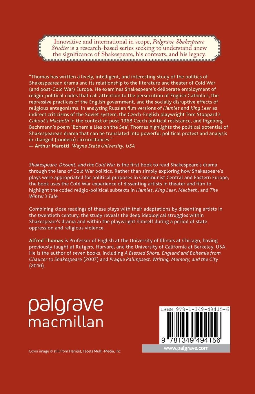 Rückseitencover Shakespeare, Dissent and the Cold War