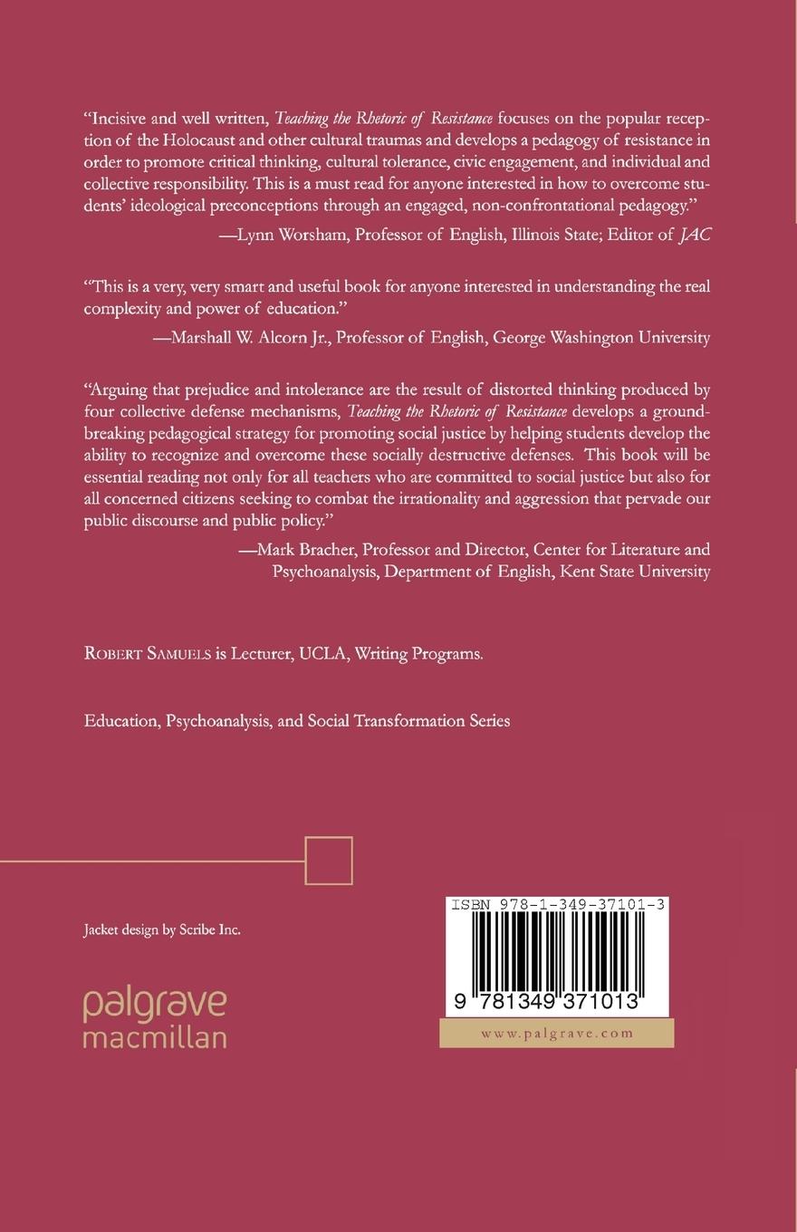 Rückseitencover Teaching the Rhetoric of Resistance