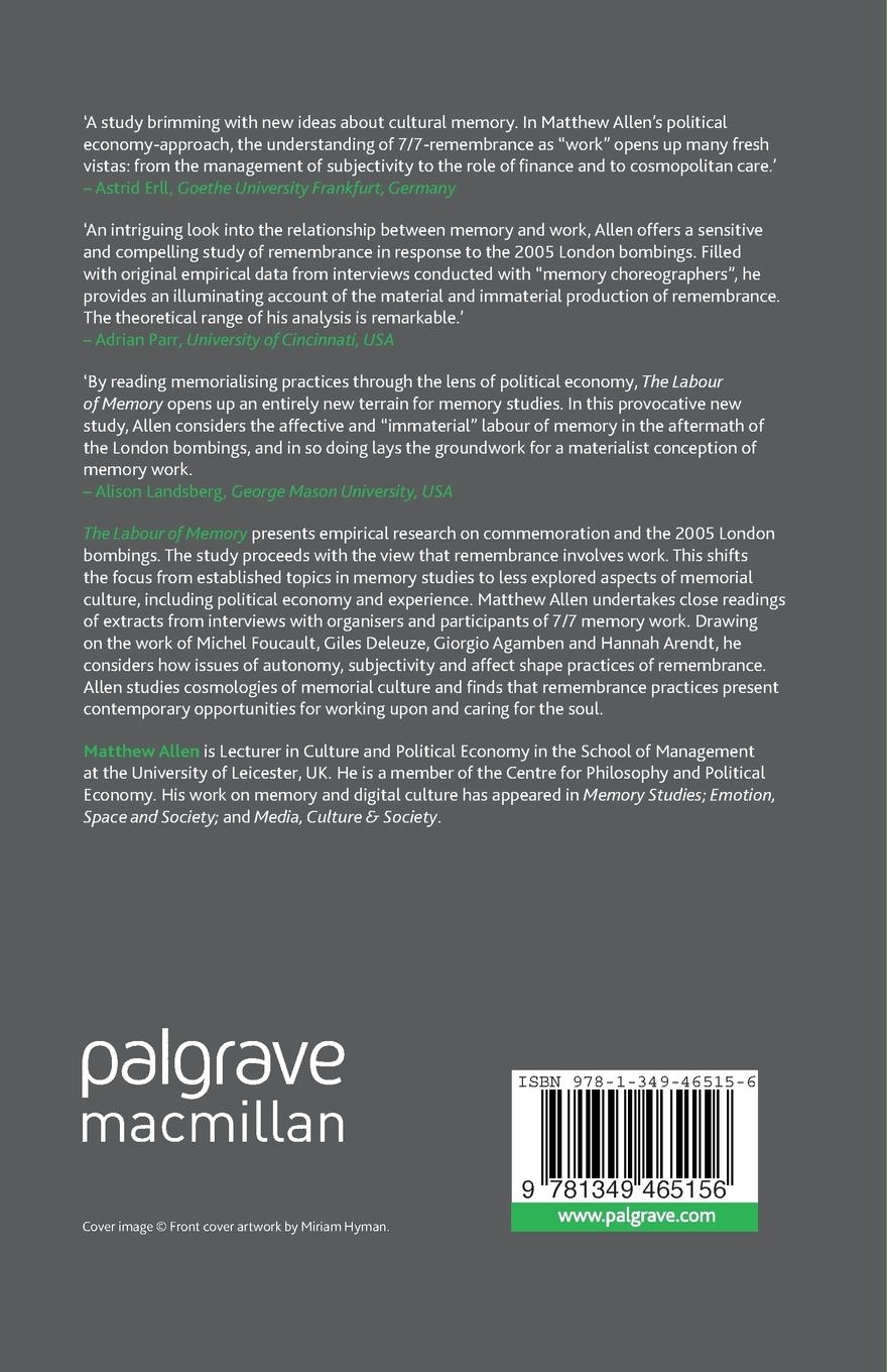 Rückseitencover The Labour of Memory