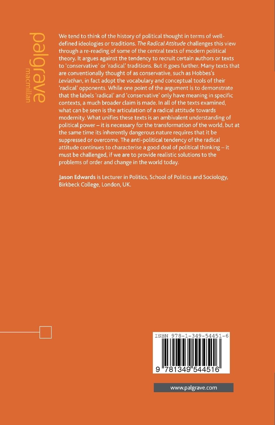 Rückseitencover The Radical Attitude and Modern Political Theory