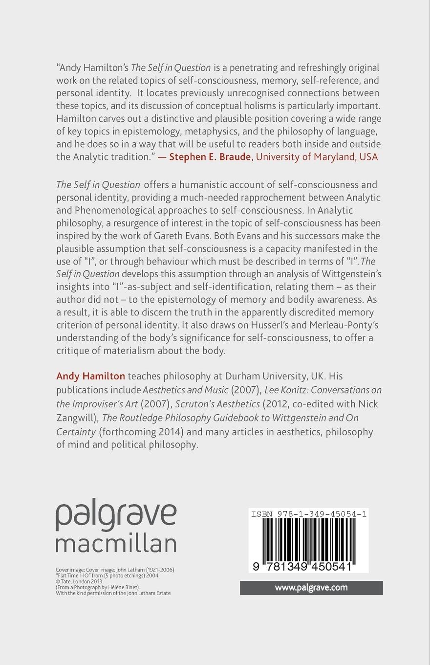 Rückseitencover The Self in Question