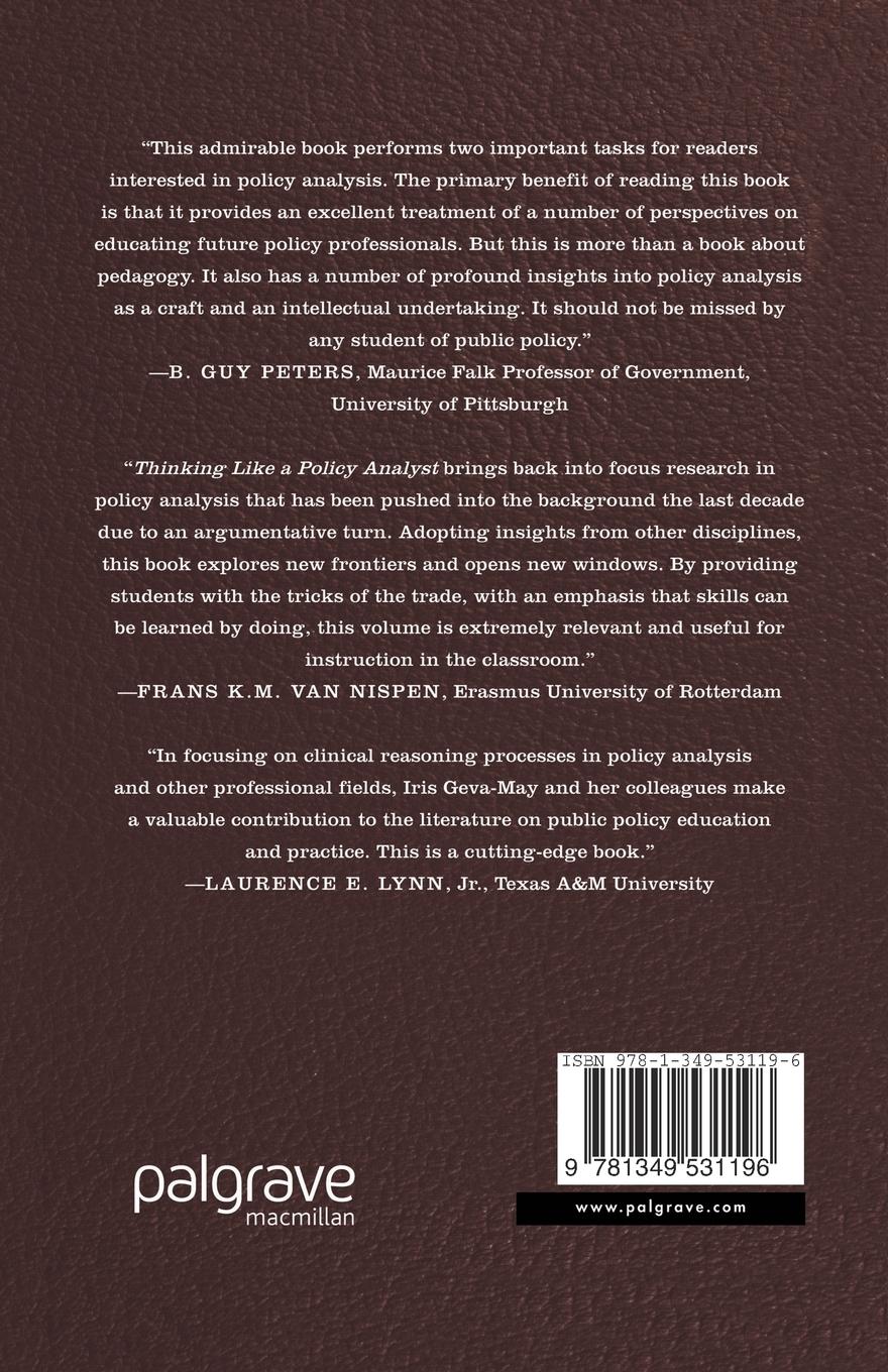 Rückseitencover Thinking Like a Policy Analyst