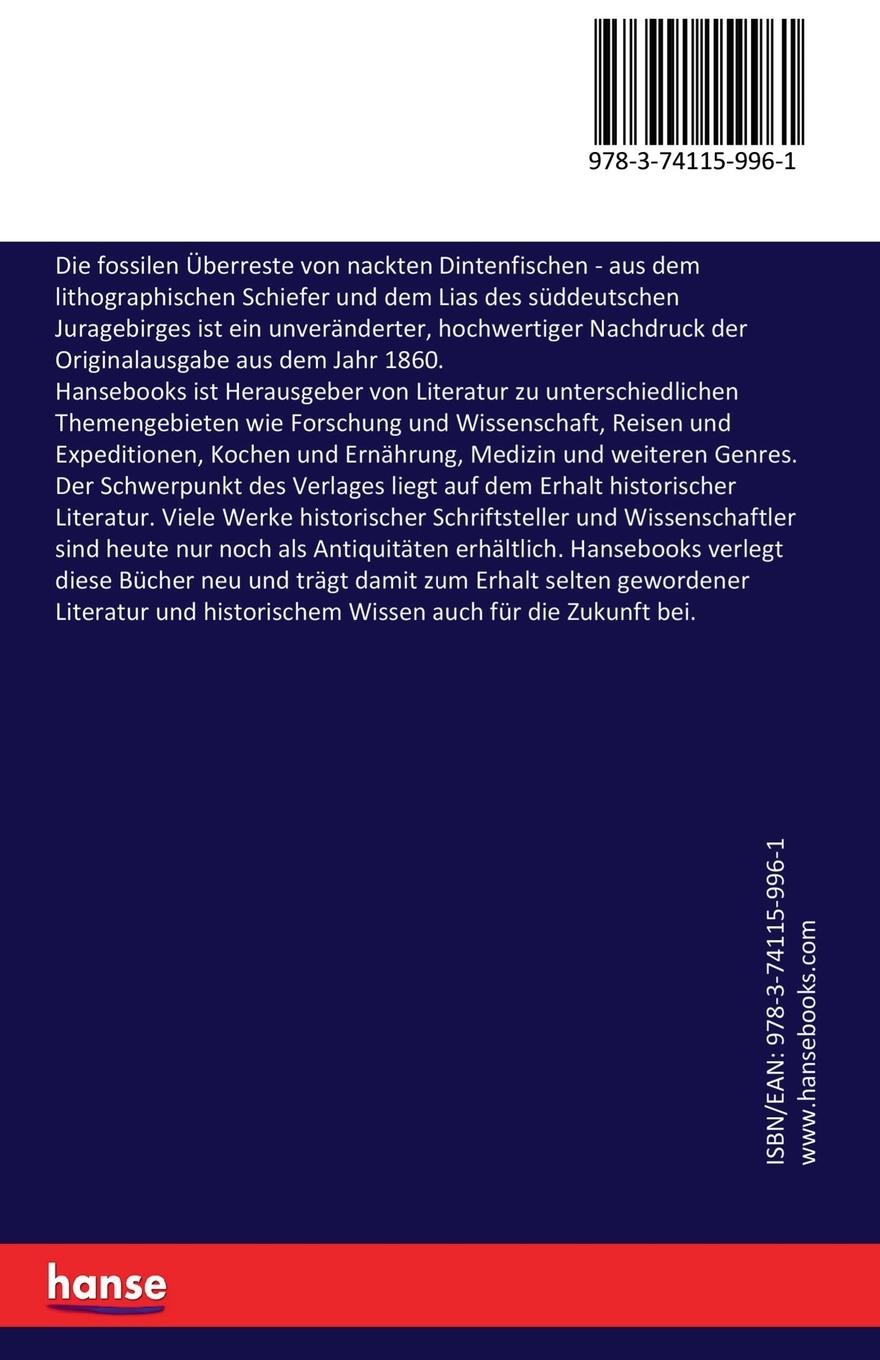 Rückseitencover Die fossilen Überreste von nackten Dintenfischen