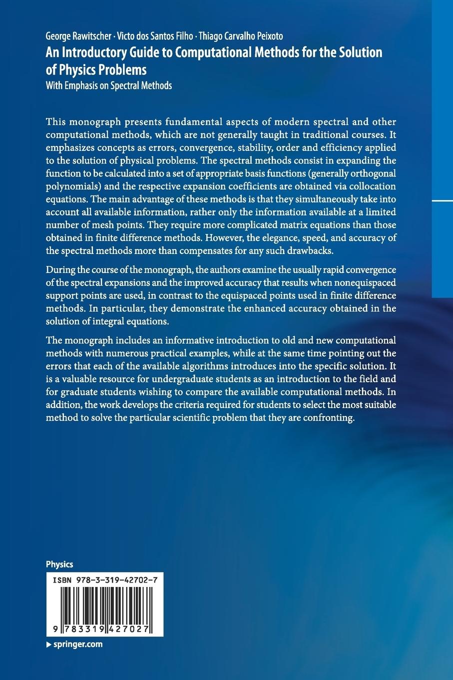Rückseitencover An Introductory Guide to Computational Methods for the Solution of Physics Problems