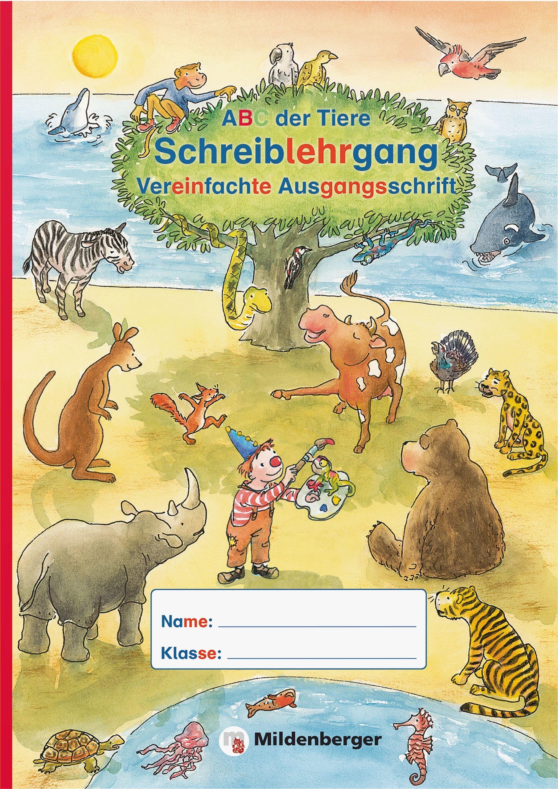 Vorderes Coverbild ABC der Tiere - Schreiblehrgang VA in Sammelmappe · Neubearbeitung