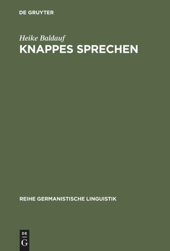 Vorderes Coverbild Knappes Sprechen