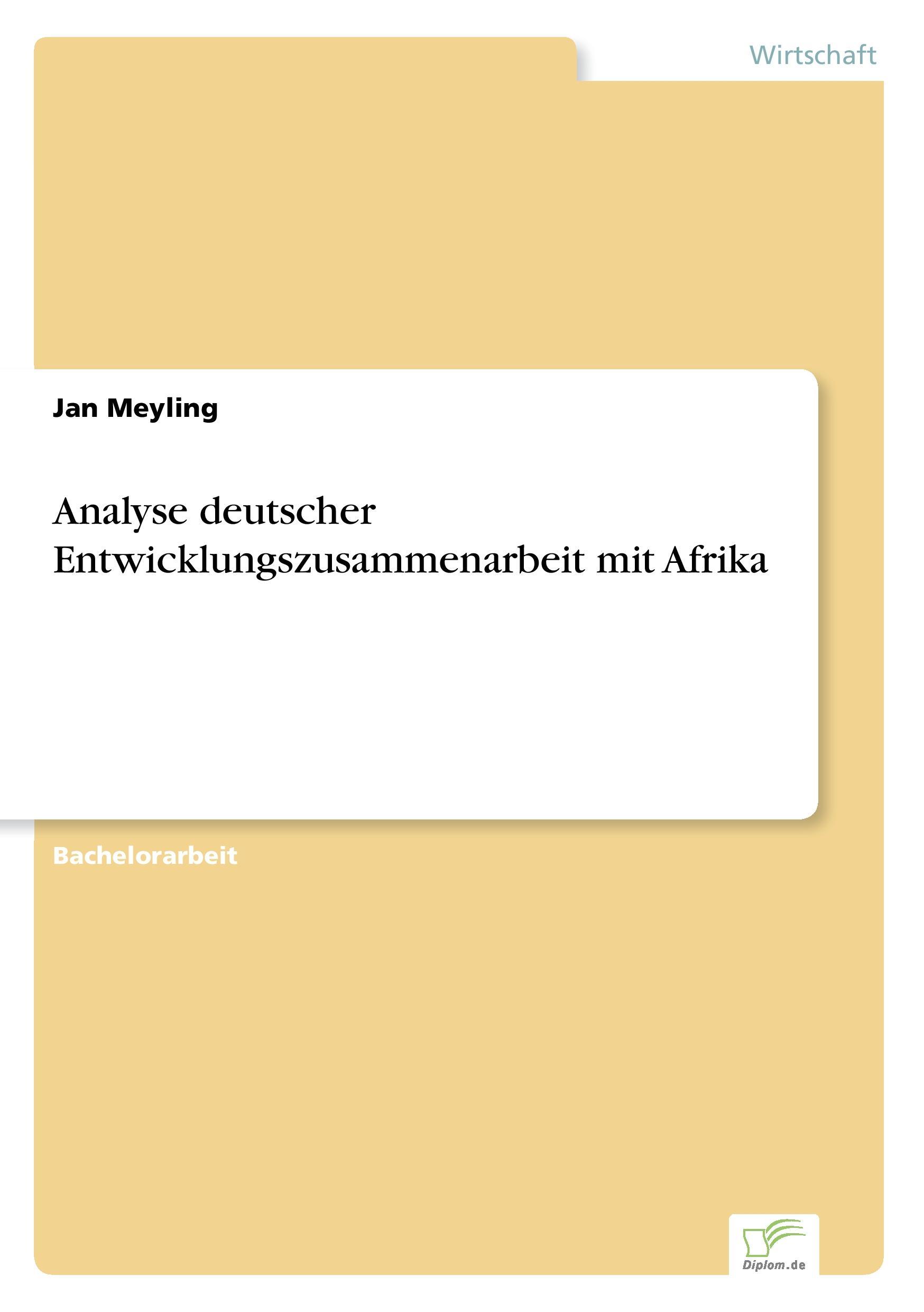 Vorderes Coverbild Analyse deutscher Entwicklungszusammenarbeit mit Afrika