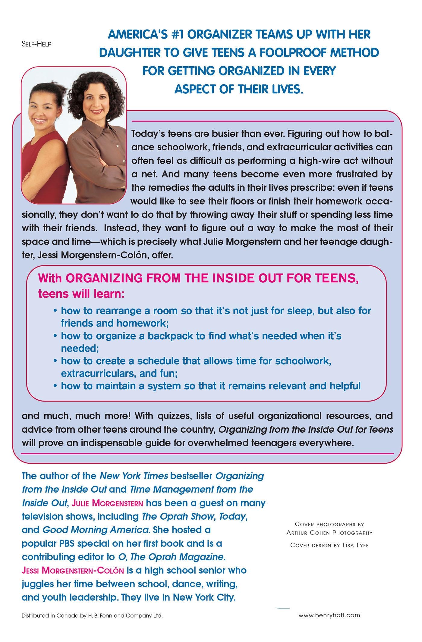 Rückseitencover Organizing from the Inside Out for Teens