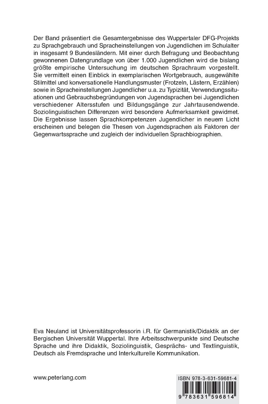 Rückseitencover Deutsche Schülersprache