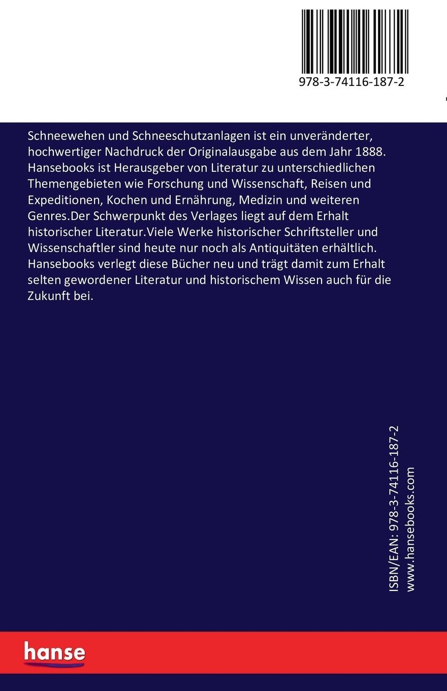 Rückseitencover Schneewehen und Schneeschutzanlagen