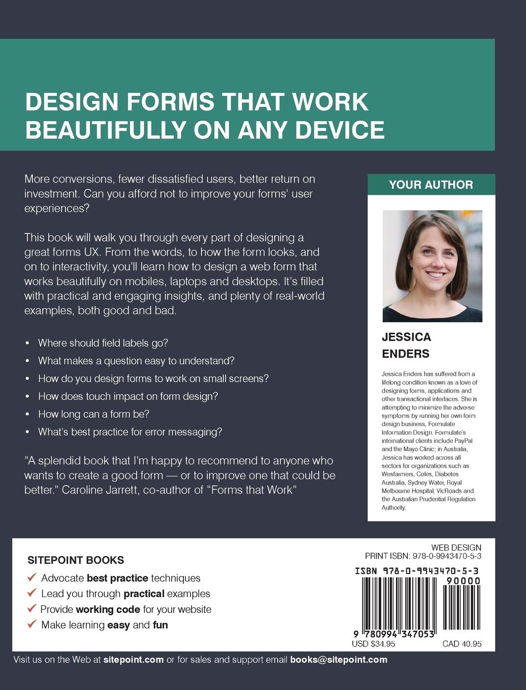 Rückseitencover Designing Ux: Forms