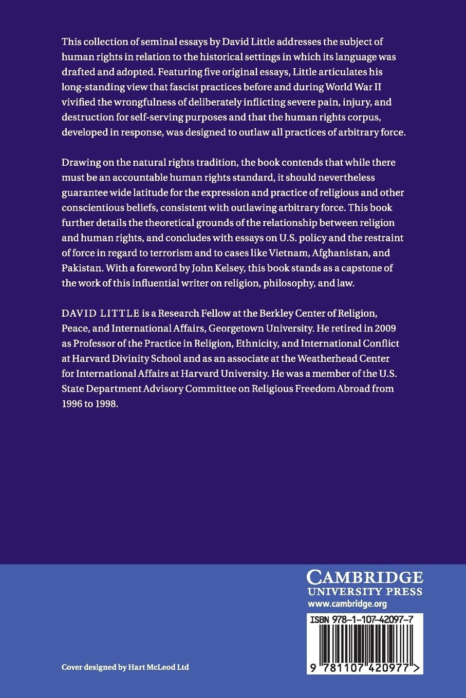 Rückseitencover Essays on Religion and Human Rights