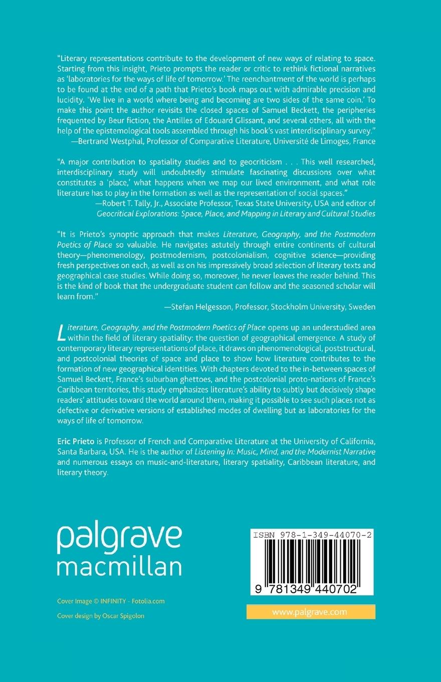 Rückseitencover Literature, Geography, and the Postmodern Poetics of Place