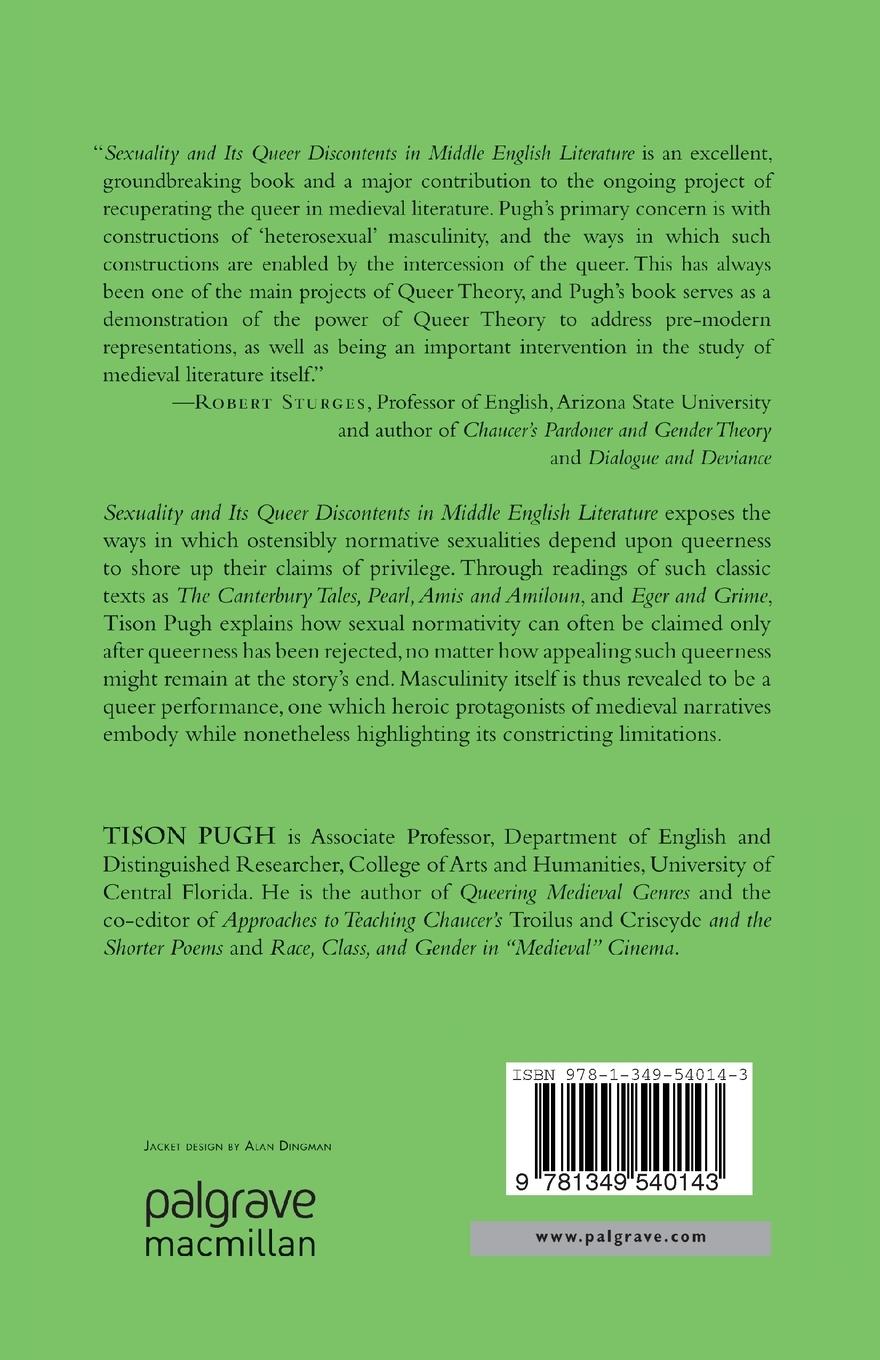 Rückseitencover Sexuality and Its Queer Discontents in Middle English Literature
