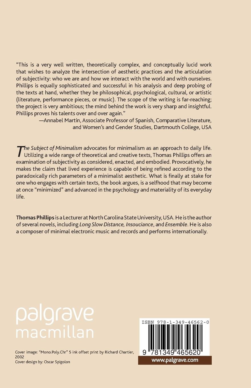 Rückseitencover The Subject of Minimalism
