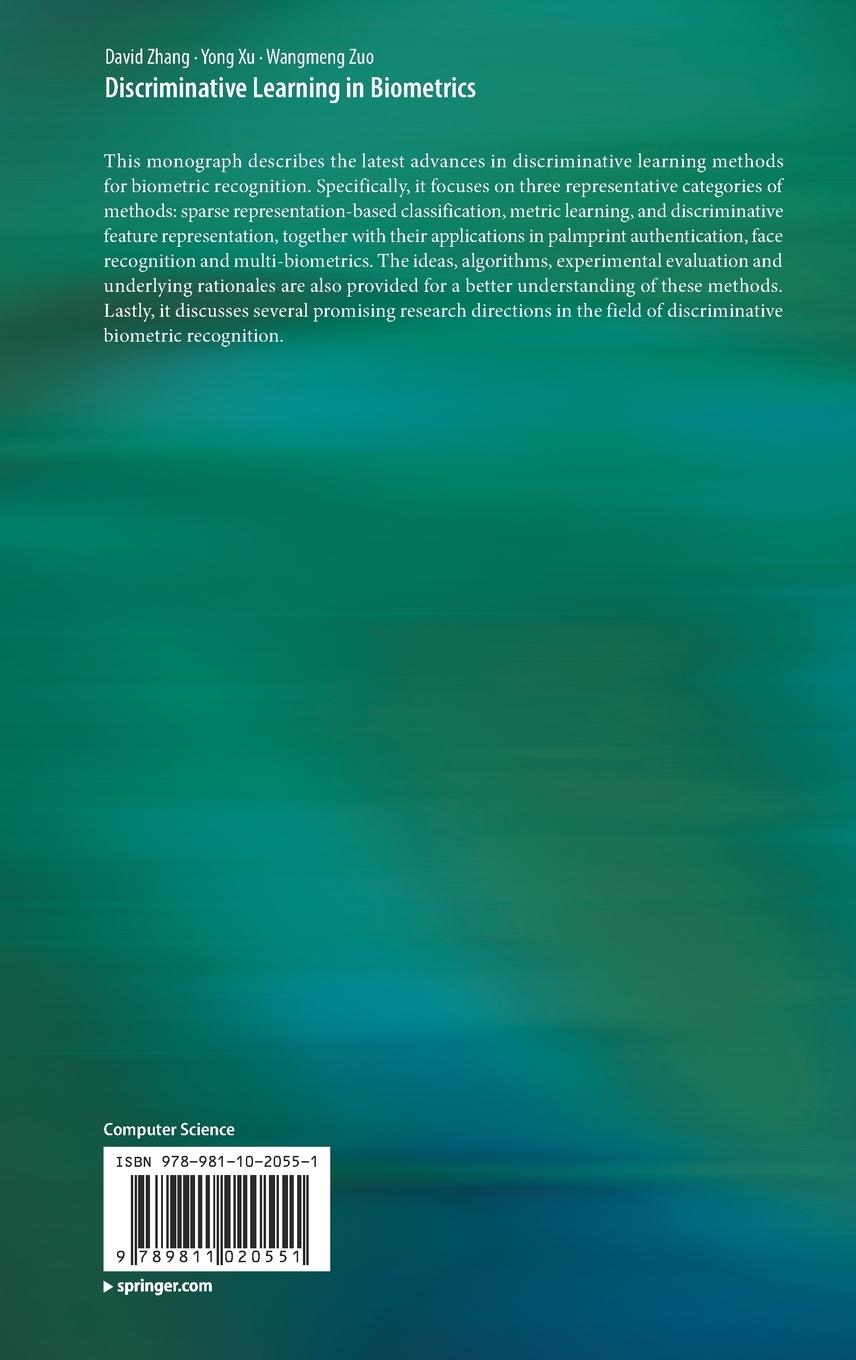 Rückseitencover Discriminative Learning in Biometrics