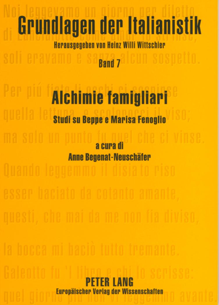 Vorderes Coverbild Alchimie famigliari