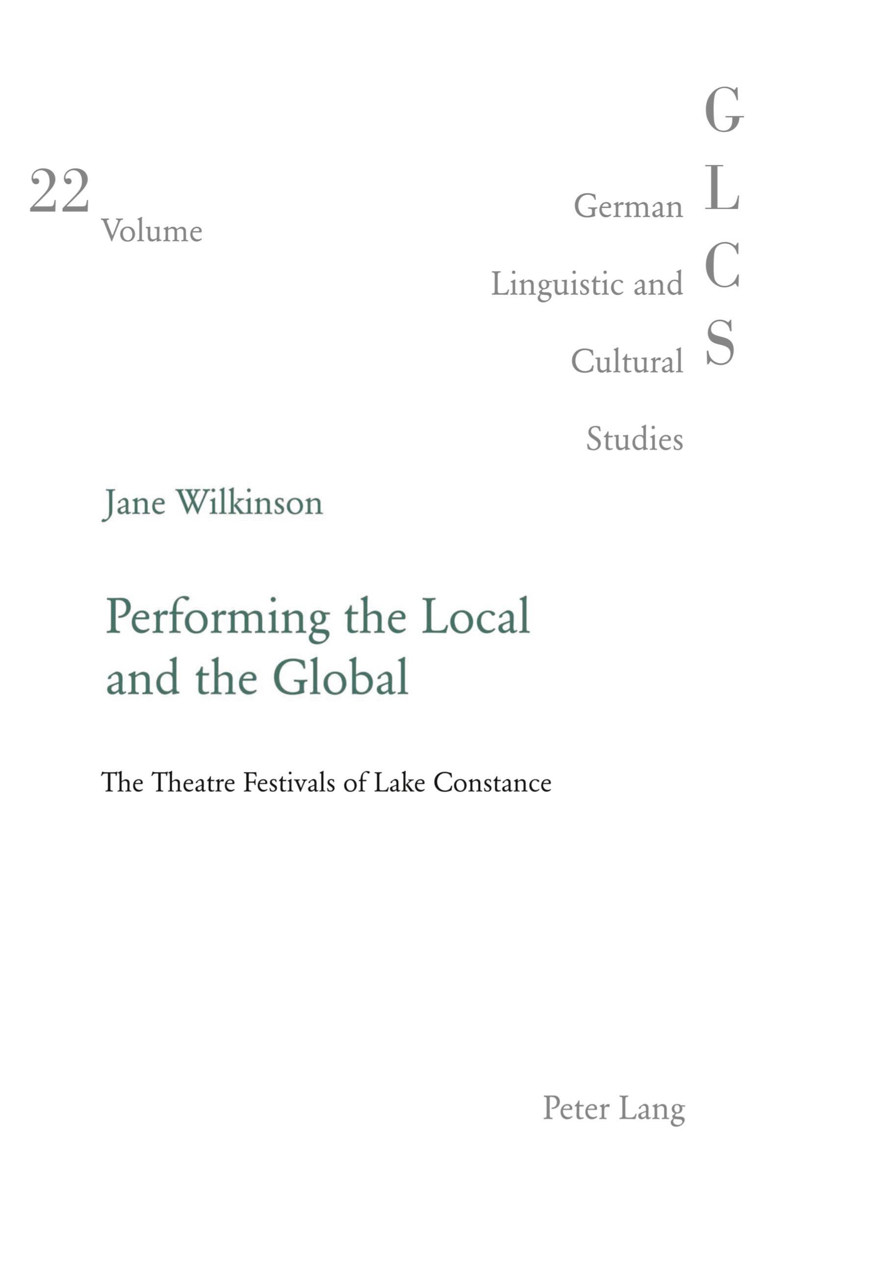 Vorderes Coverbild Performing the Local and the Global