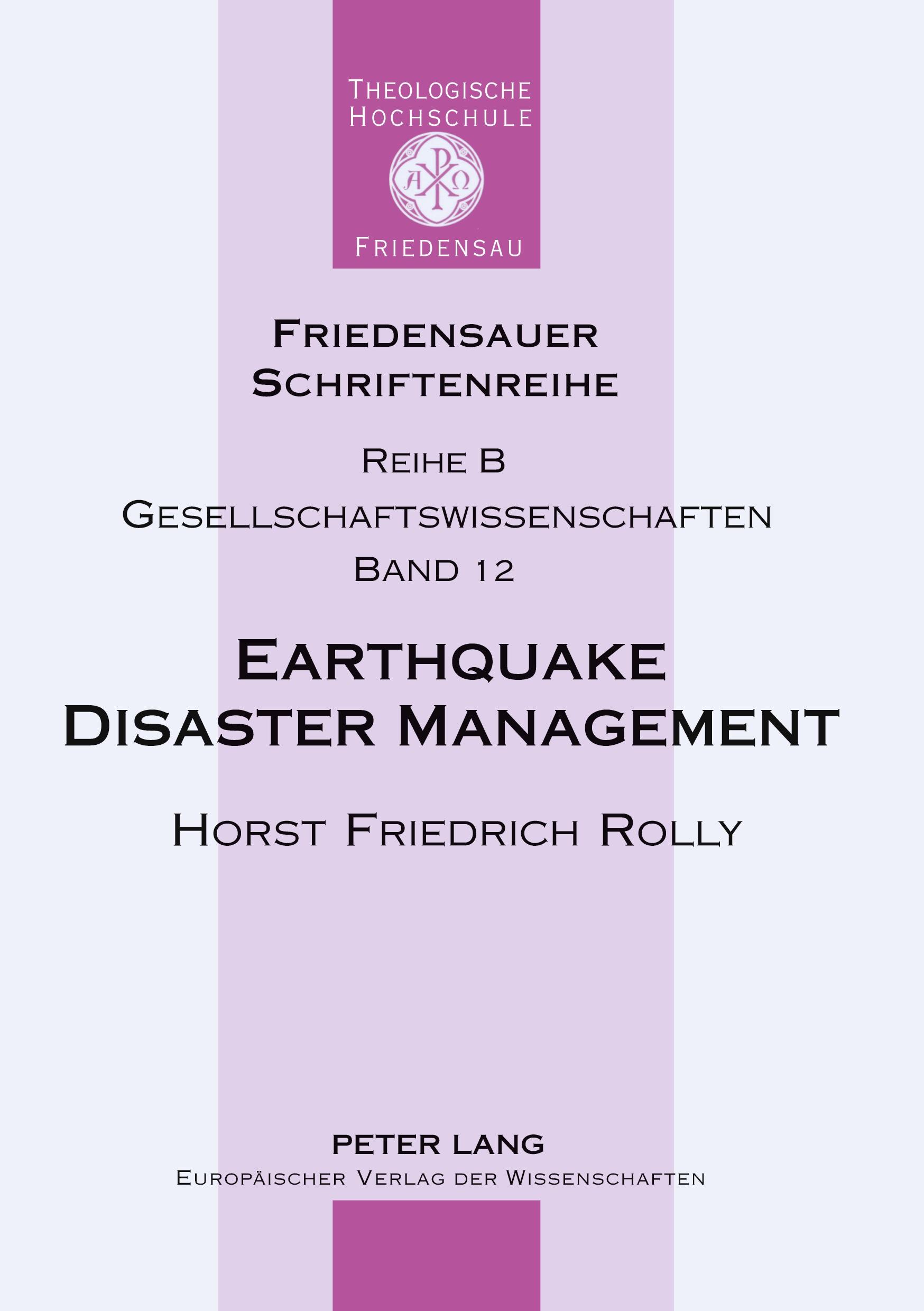 Vorderes Coverbild Earthquake Disaster Management