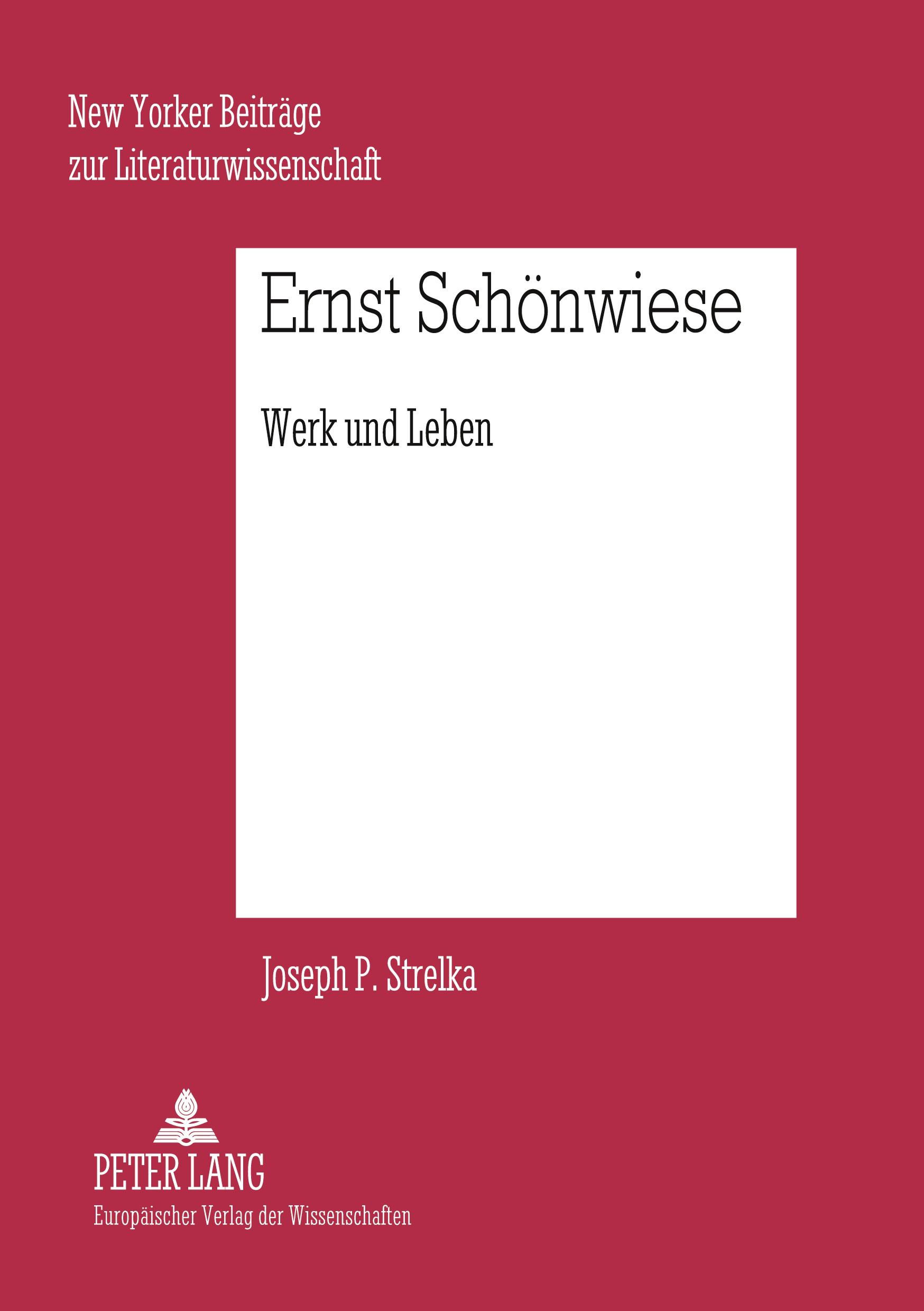 Vorderes Coverbild Ernst Schönwiese