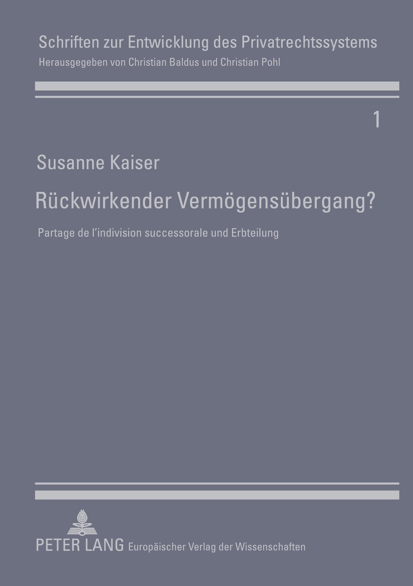 Vorderes Coverbild Rückwirkender Vermögensübergang?