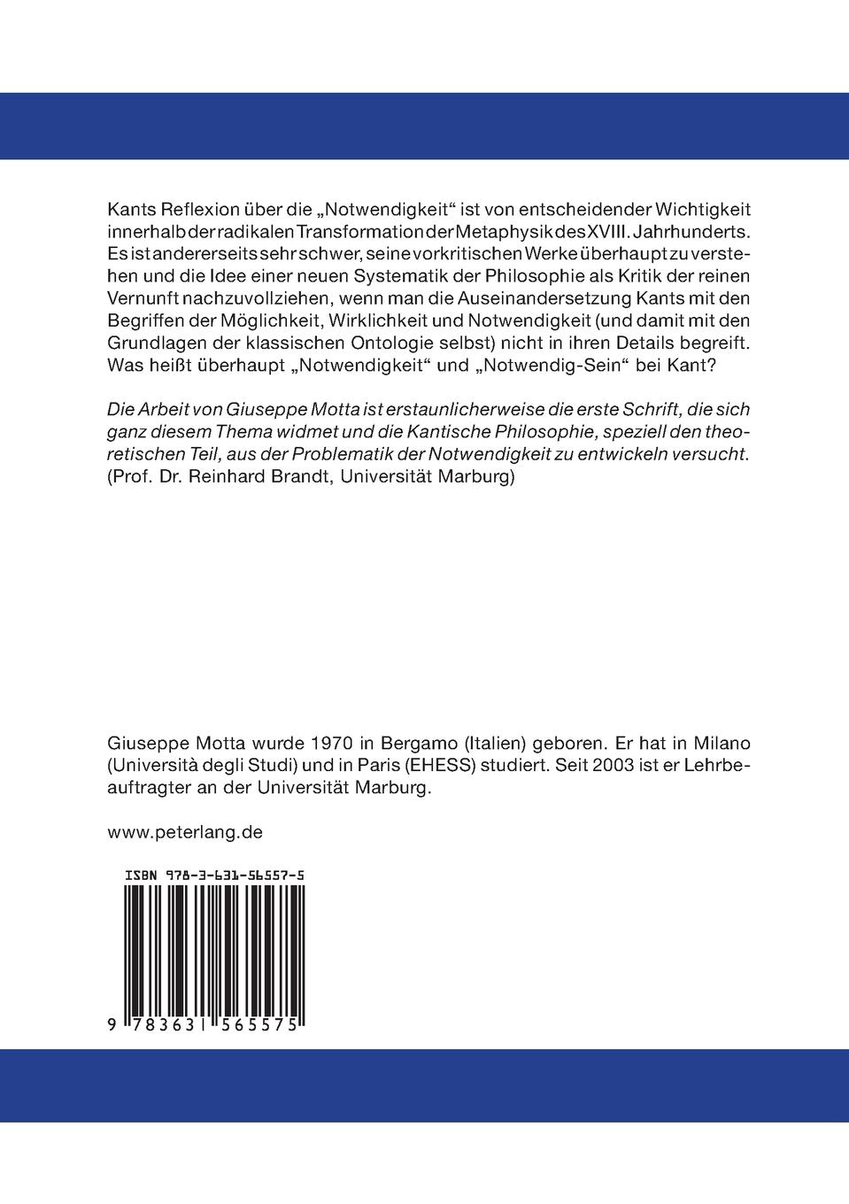 Rückseitencover Kants Philosophie der Notwendigkeit