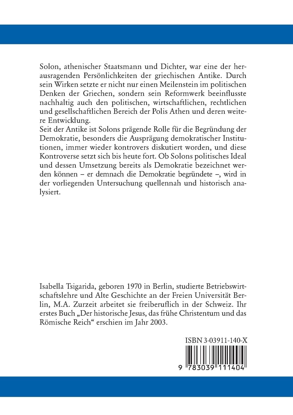 Rückseitencover Solon - Begründer der Demokratie?