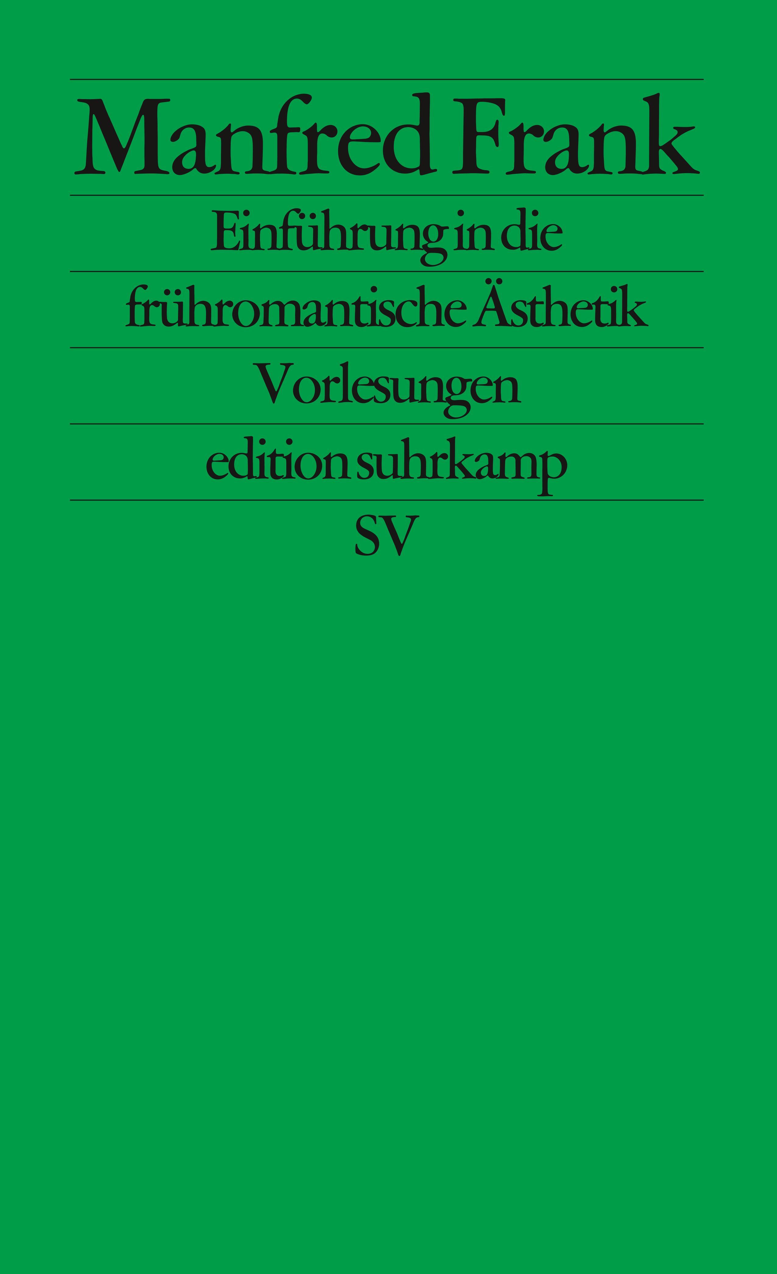 Vorderes Coverbild Einführung in die frühromantische Ästhetik