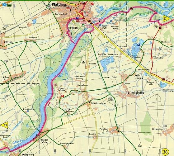 Beispielinhalt (Bild) Isarradweg 1 : 50 000. Von der Quelle bis zur Mündung