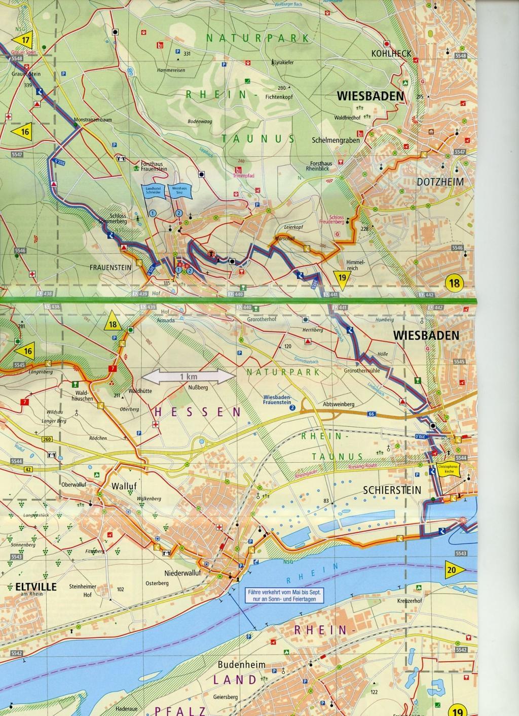 Beispielinhalt (Bild) Wanderkarte Rheinsteig 02. Lahnstein - Wiesbaden 1 : 25 000