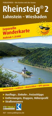 Vorderes Coverbild Wanderkarte Rheinsteig 02. Lahnstein - Wiesbaden 1 : 25 000