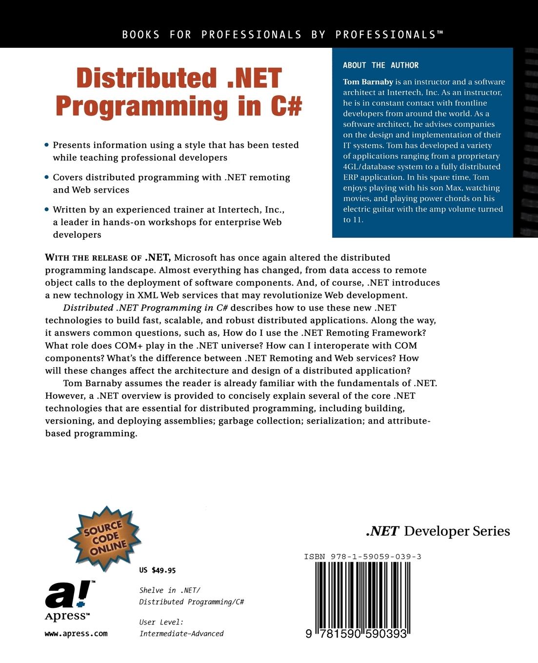 Rückseitencover Distributed .Net Programming in C