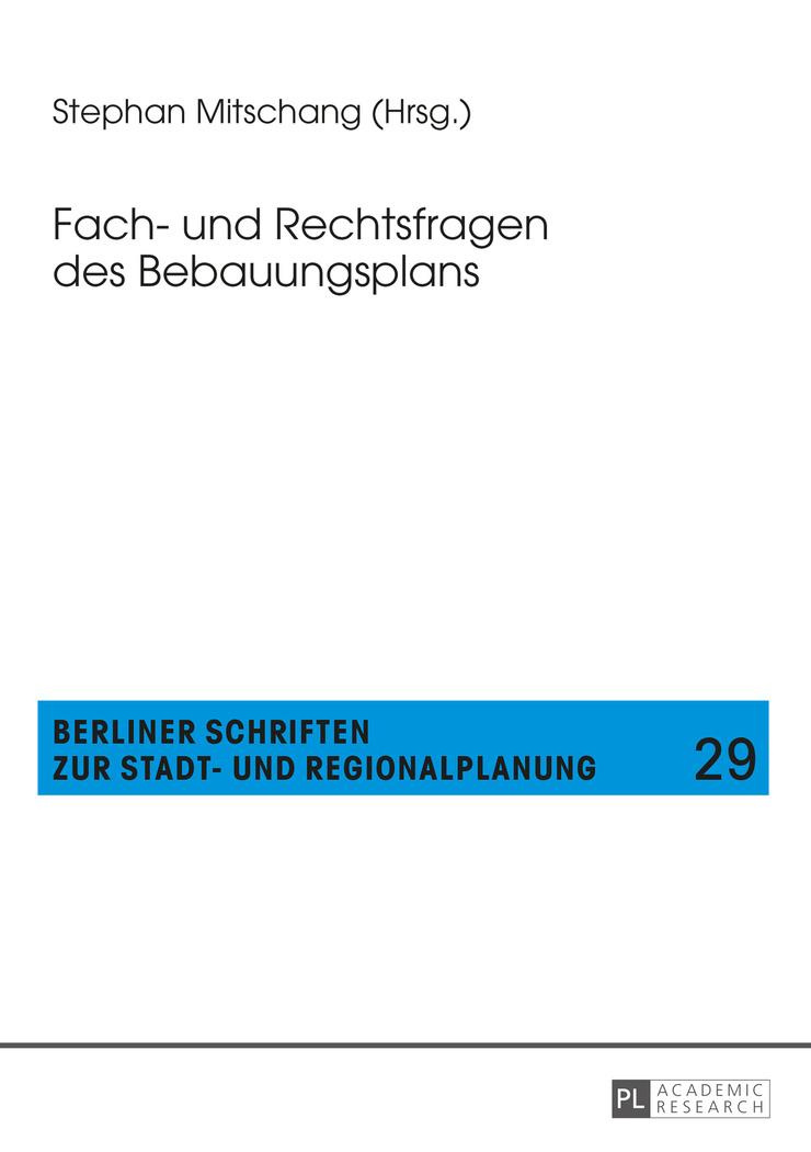 Vorderes Coverbild Fach- und Rechtsfragen des Bebauungsplans